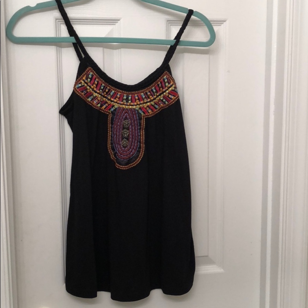 ❤️Cute tribal embroidered tank spaghetti sz M